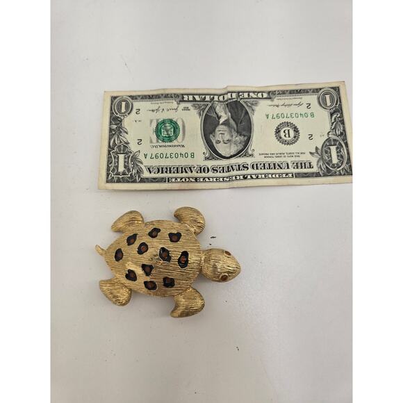 Brass Turtle Figurine Small Sea Turtle Sculpture Nautical Desk Decor - Picture 1 of 3